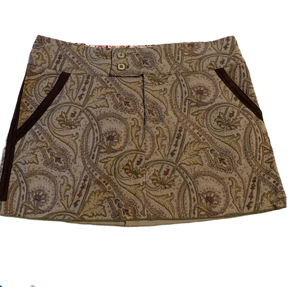 Anthropologie Burning Torch paisley print skirt